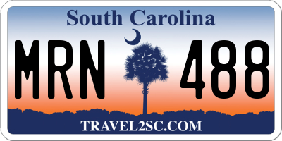 SC license plate MRN488