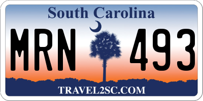 SC license plate MRN493