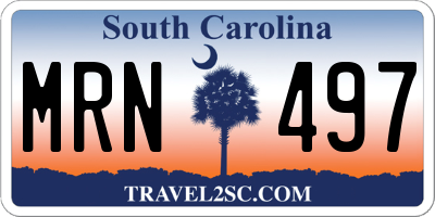 SC license plate MRN497