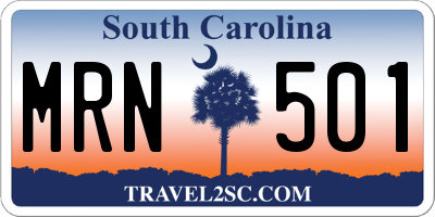 SC license plate MRN501