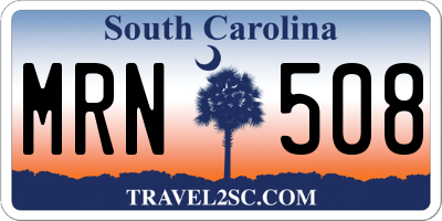 SC license plate MRN508