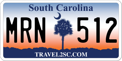 SC license plate MRN512
