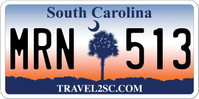 SC license plate MRN513