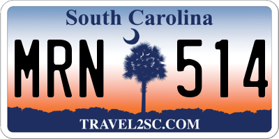 SC license plate MRN514