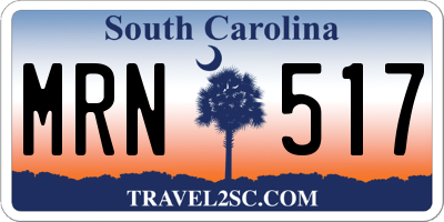 SC license plate MRN517