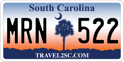 SC license plate MRN522