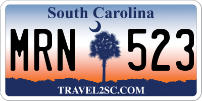 SC license plate MRN523