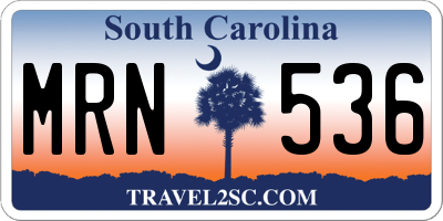 SC license plate MRN536