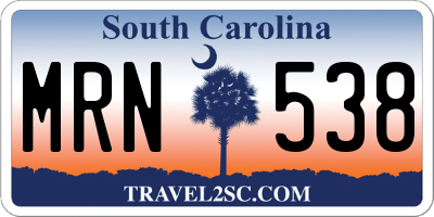 SC license plate MRN538