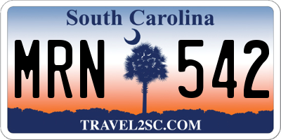 SC license plate MRN542