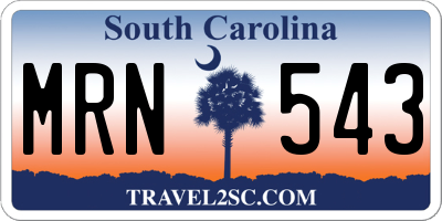SC license plate MRN543