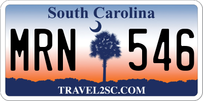 SC license plate MRN546
