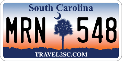 SC license plate MRN548
