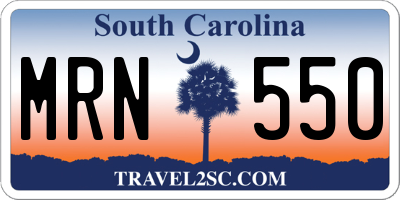 SC license plate MRN550