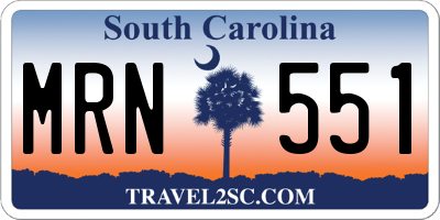 SC license plate MRN551