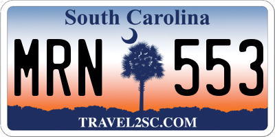 SC license plate MRN553
