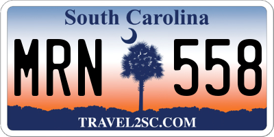 SC license plate MRN558