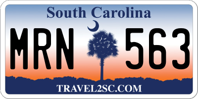 SC license plate MRN563