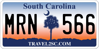SC license plate MRN566