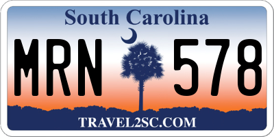 SC license plate MRN578
