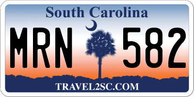 SC license plate MRN582