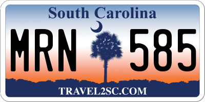 SC license plate MRN585