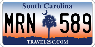 SC license plate MRN589