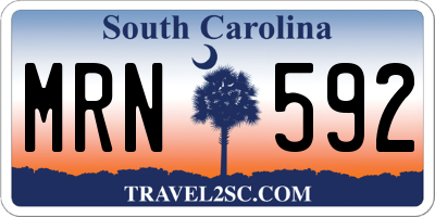 SC license plate MRN592