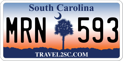 SC license plate MRN593