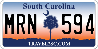 SC license plate MRN594
