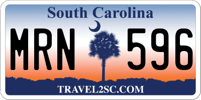 SC license plate MRN596