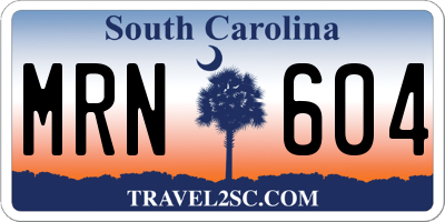 SC license plate MRN604