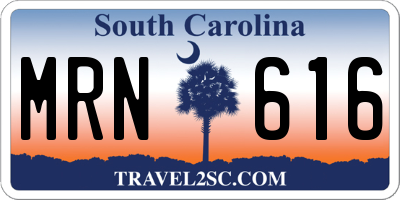 SC license plate MRN616