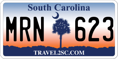 SC license plate MRN623