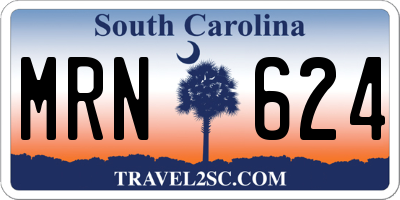 SC license plate MRN624