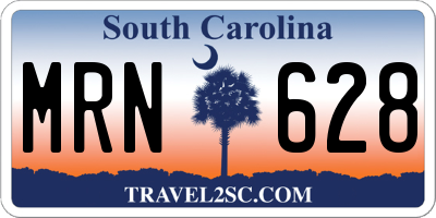 SC license plate MRN628