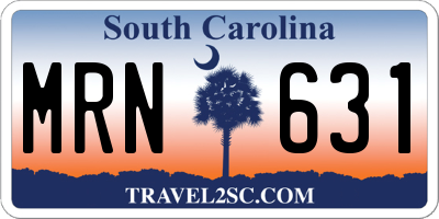 SC license plate MRN631