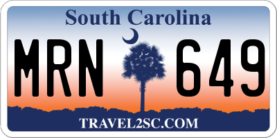 SC license plate MRN649