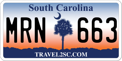 SC license plate MRN663