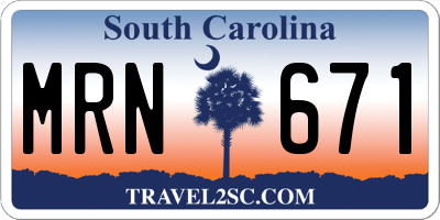 SC license plate MRN671