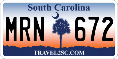 SC license plate MRN672