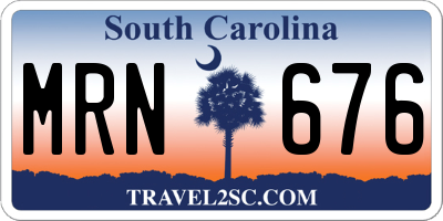 SC license plate MRN676