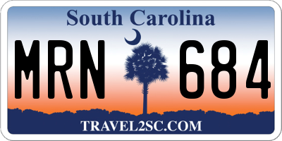 SC license plate MRN684