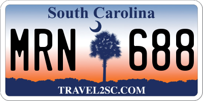 SC license plate MRN688