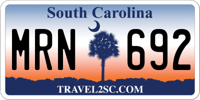 SC license plate MRN692