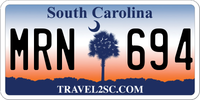 SC license plate MRN694