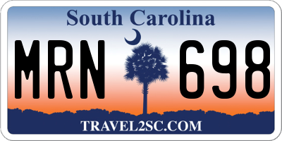 SC license plate MRN698
