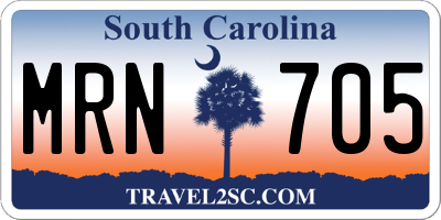 SC license plate MRN705