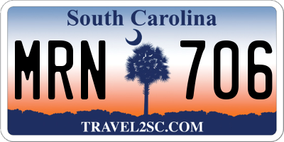 SC license plate MRN706