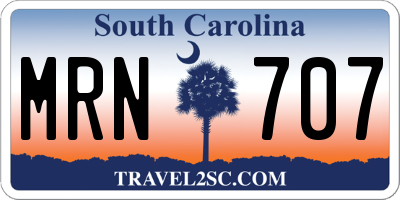 SC license plate MRN707